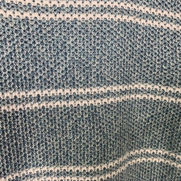 Talbots Long Sleeve Pull Over Sweater Turquoise w/White Stripe Women XL  1/4 Zip - Picture 8 of 9